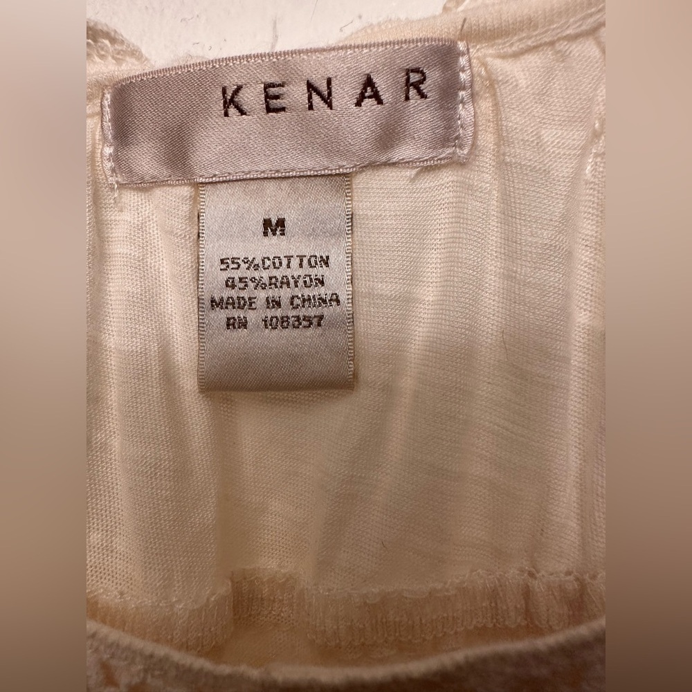 Kenar Cream Lace Front Tank Top Medium - Picture 4 of 4